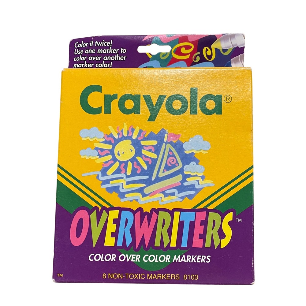 Vintage 1993 Crayola Overwriters Markers 8‎ Pack- Binney & Smith